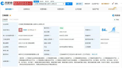 埃斯頓等企業聯手成立鼎匯具身智能機器人創新中心，注冊資本達6000萬，聚焦軟件開發